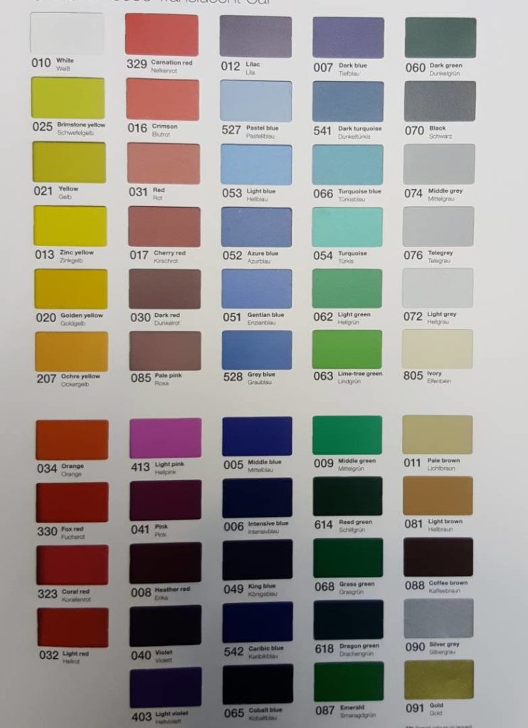Color Frost Chart