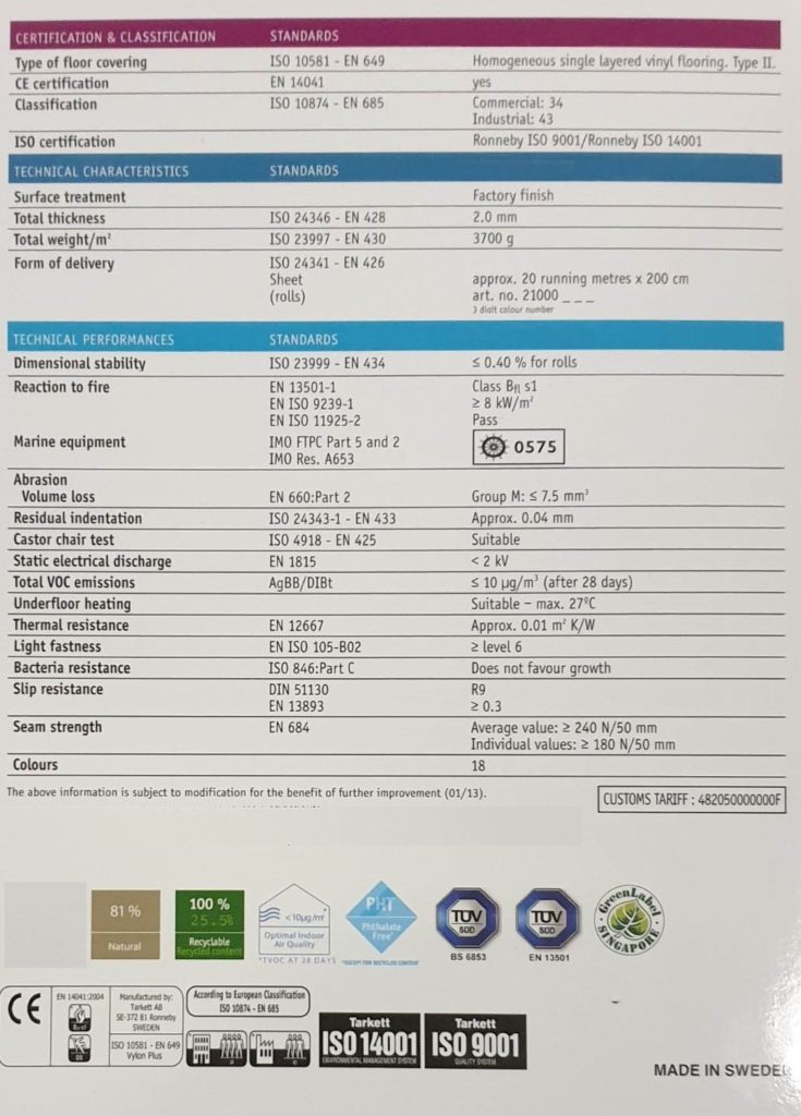 IMO Vinyl Specification